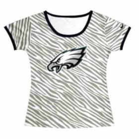 Cheap Women Nike Philadelphia Eagles Sideline Legend Authentic Logo Zebra Stripes T-Shirt