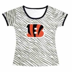 Cheap Women Nike Cincinnati Bengals Sideline Legend Authentic Logo Zebra Stripes T-Shirt