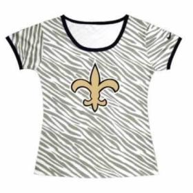 Cheap Women Nike New Orleans Saints Sideline Legend Authentic Logo Zebra Stripes T-Shirt