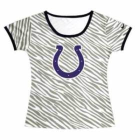 Cheap Women Nike Indianapolis Colts Sideline Legend Authentic Logo Zebra Stripes T-Shirt