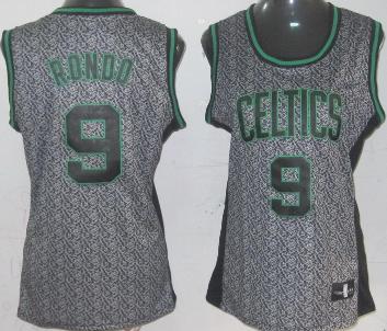 Cheap Women Boston Celtics 9 Rajon Rondo Grey Static Fashion Swingman NBA Jersey