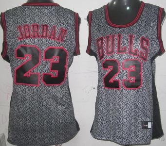 Cheap Women Chicago Bulls 23 Michael Jordan Grey Static Fashion Swingman NBA Jersey