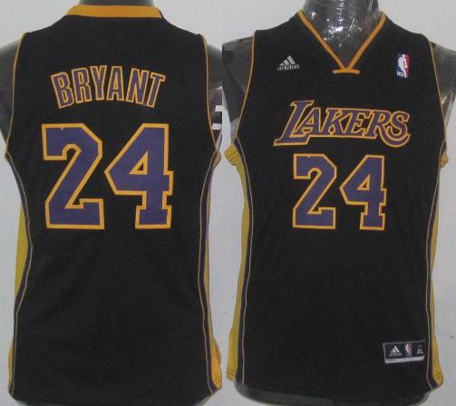 Kids Los Angeles Lakers 24 Kobe Bryant Black Swingman NBA Jerseys Cheap