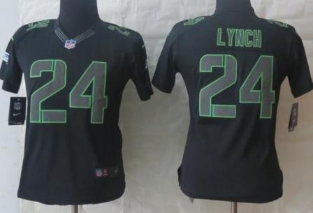 Cheap Women Nike Seattle Seahawks 24 Marshawn Lynch Black Impact Limited NFL Jerseys