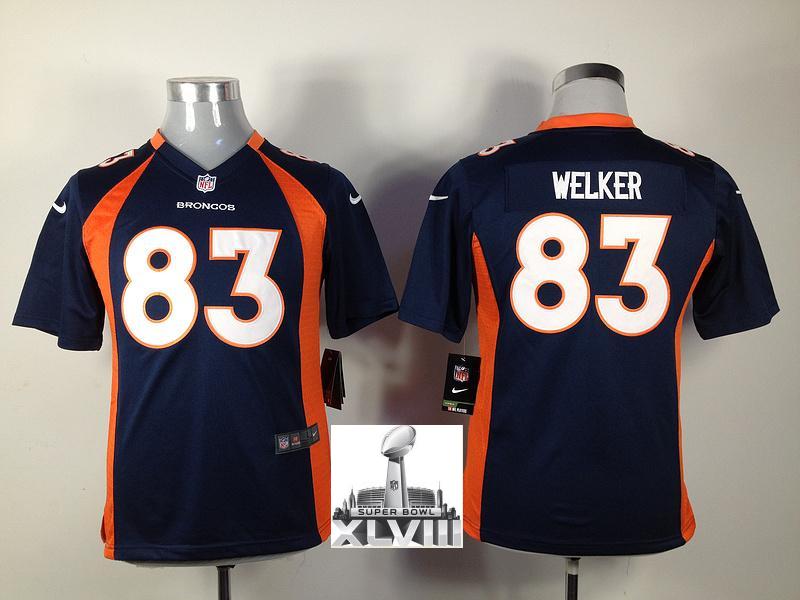 Kids Nike Denver Broncos 83 Wes Welker Blue 2014 Super Bowl XLVIII NFL Jerseys Cheap