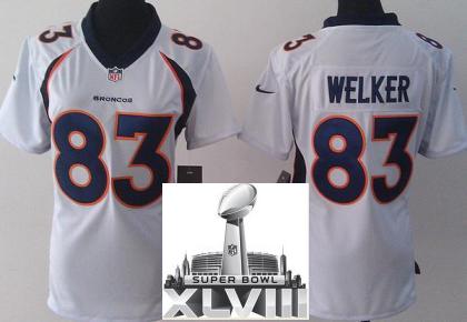 Cheap Women Nike Denver Broncos 83 Wes Welker White 2014 Super Bowl XLVIII NFL Jerseys New Style