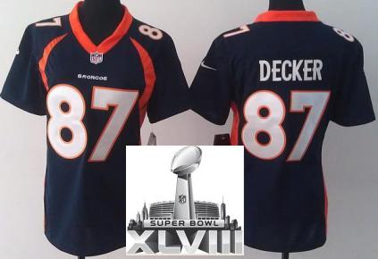 Cheap Women Nike Denver Broncos 87 Eric Decker Blue 2014 Super Bowl XLVIII NFL Jerseys New Style