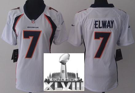 Cheap Women Nike Denver Broncos 7 John Elway White 2014 Super Bowl XLVIII NFL Jerseys New Style