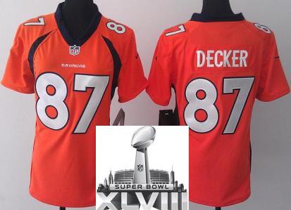 Cheap Women Nike Denver Broncos 87 Eric Decker Orange 2014 Super Bowl XLVIII NFL Jerseys New Style