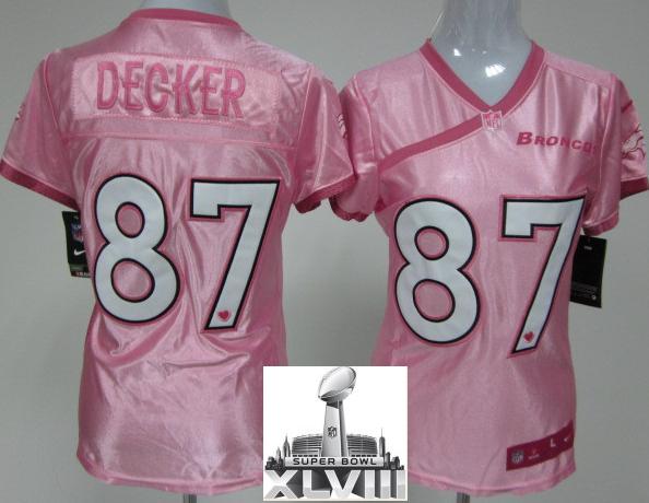 Cheap Women Nike Denver Broncos 87 Eric Decker Pink Love 27s 2014 Super Bowl XLVIII NFL Jerseys