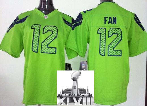 Kids Nike Seattle Seahawks 12 Fan Green 2014 Super Bowl XLVIII NFL Jerseys Cheap