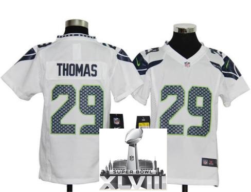 Kids Nike Seattle Seahawks 29 Earl Thomas White 2014 Super Bowl XLVIII NFL Jerseys Cheap