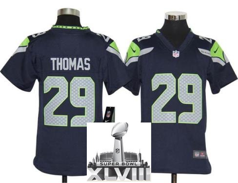 Kids Nike Seattle Seahawks 29 Earl Thomas Blue 2014 Super Bowl XLVIII NFL Jerseys Cheap