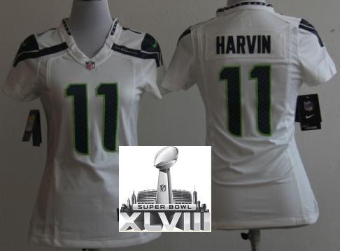 Cheap Women Nike Seattle Seahawks 11 Percy Harvin White 2014 Super Bowl XLVIII NFL Jerseys