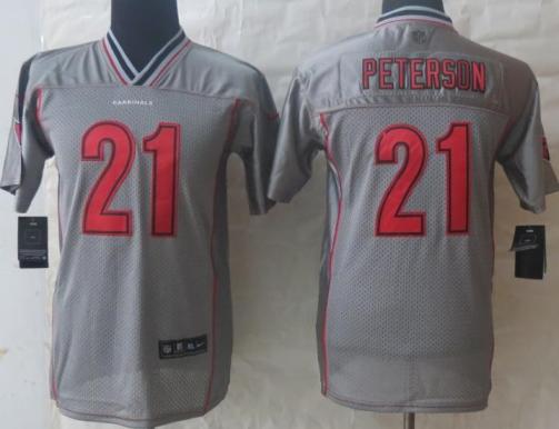 Kids Nike Arizona Cardinals 21 Patrick Peterson Grey Vapor Elite NFL Jerseys Cheap