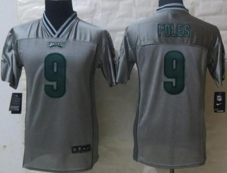 Kids Nike Philadelphia Eagles 9 Nick Foles Grey Vapor Elite NFL Jerseys Cheap