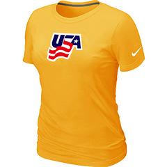 Cheap Women Nike USA Graphic Legend Performance Collection Locker Room T-Shirt Yellow