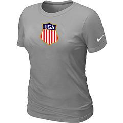 Cheap Women Nike Team USA Hockey Winter Olympics KO Collection Locker Room T-Shirt light grey