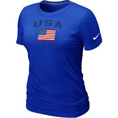 Cheap Women Nike USA Olympics USA Flag Collection Locker Room T-Shirt blue
