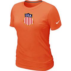 Cheap Women Nike Team USA Hockey Winter Olympics KO Collection Locker Room T-Shirt orange
