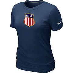 Cheap Women Nike Team USA Hockey Winter Olympics KO Collection Locker Room T-Shirt dark blue