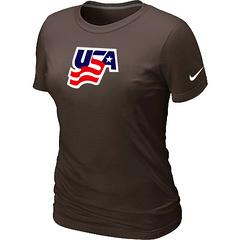 Cheap Women Nike USA Graphic Legend Performance Collection Locker Room T-Shirt brown