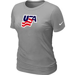 Cheap Women Nike USA Graphic Legend Performance Collection Locker Room T-Shirt light grey