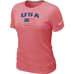 Cheap Women Nike USA Olympics USA Flag Collection Locker Room T-Shirt pink