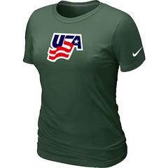 Cheap Women Nike USA Graphic Legend Performance Collection Locker Room T-Shirt dark green