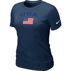 Cheap Women Nike USA Olympics USA Flag Collection Locker Room T-Shirt dark blue
