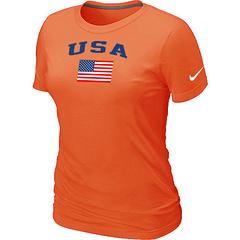 Cheap Women Nike USA Olympics USA Flag Collection Locker Room T-Shirt orange