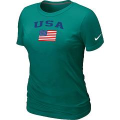 Cheap Women Nike USA Olympics USA Flag Collection Locker Room T-Shirt green