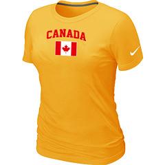 Cheap Women Nike 2014 Olympics Canada Flag Collection Locker Room T-Shirt Yellow