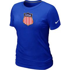 Cheap Women Nike Team USA Hockey Winter Olympics KO Collection Locker Room T-Shirt blue