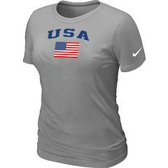 Cheap Women Nike USA Olympics USA Flag Collection Locker Room T-Shirt light grey