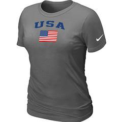 Cheap Women Nike USA Olympics USA Flag Collection Locker Room T-Shirt grey