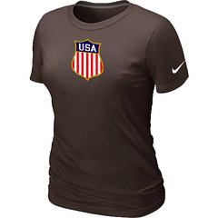 Cheap Women Nike Team USA Hockey Winter Olympics KO Collection Locker Room T-Shirt brown