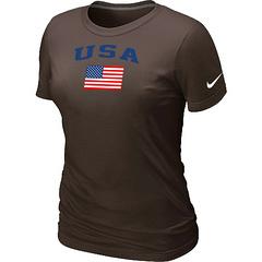 Cheap Women Nike USA Olympics USA Flag Collection Locker Room T-Shirt brown