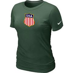 Cheap Women Nike Team USA Hockey Winter Olympics KO Collection Locker Room T-Shirt dark green
