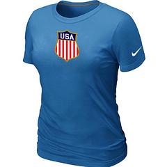 Cheap Women Nike Team USA Hockey Winter Olympics KO Collection Locker Room T-Shirt light blue
