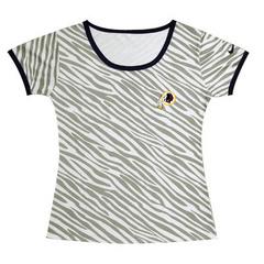 Cheap Women Nike Washington Redskins Chest Embroidered Logo Zebra Stripes T-shirt
