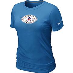 Cheap Women Nike NFL 32 Teams Logo Collection Locker Room T-Shirt light blue