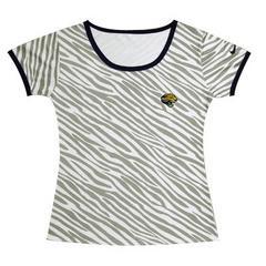 Cheap Women Nike Jacksonville Jaguars Chest Embroidered Logo Zebra Stripes T-shirt