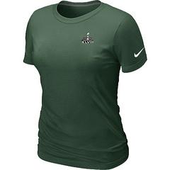 Cheap Women Nike Seattle Seahawks Super Bowl XLVIII Champions Trophy Collection Locker Room T-Shirt dark green
