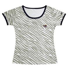 Cheap Women Nike St. Louis Rams Chest Embroidered Logo Zebra Stripes T-shirt
