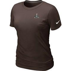 Cheap Women Nike Seattle Seahawks Super Bowl XLVIII Champions Trophy Collection Locker Room T-Shirt brown