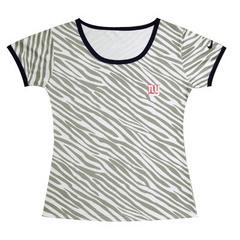 Cheap Women Nike New York Giants Chest Embroidered Logo Zebra Stripes T-shirt