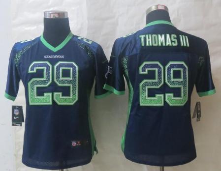 Cheap Women Nike Seattle Seahawks 29 Earl Thomas Blue Drift Fashion Elite NFL Jerseys