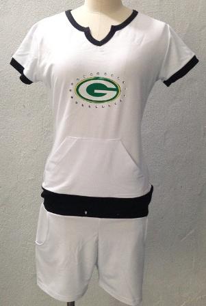 Cheap Women Nike Green Bay Packers White NFL Sport Suit