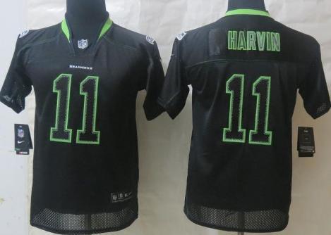 Kids Nike Seattle Seahawks 11 Percy Harvin Lights Out Black Elite NFL Jersey Cheap